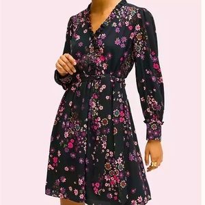 Kate Spade Bora Flora long sleeves dress